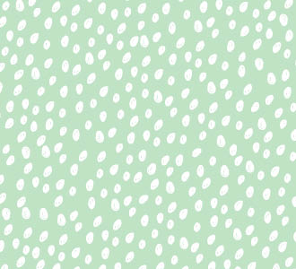 surface pattern design of ditsy polka dots on green.