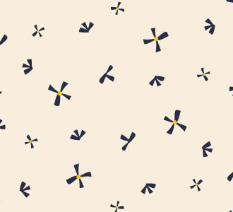 image of blue flowers on cream background as part of a surface pattern design collection.
