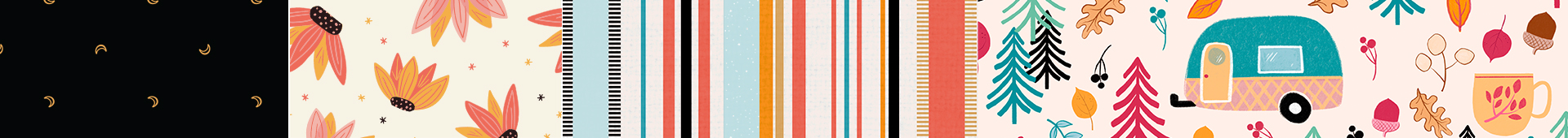 image shows a patchwork of colorful patters in a horizontal strip.