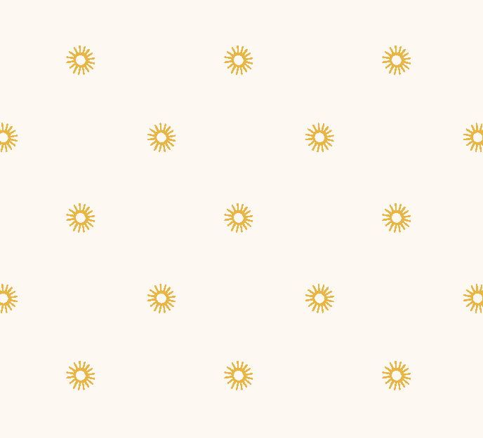 image shows a scattered sunshine pattern in gold and soft pink as part of a surface pattern collection