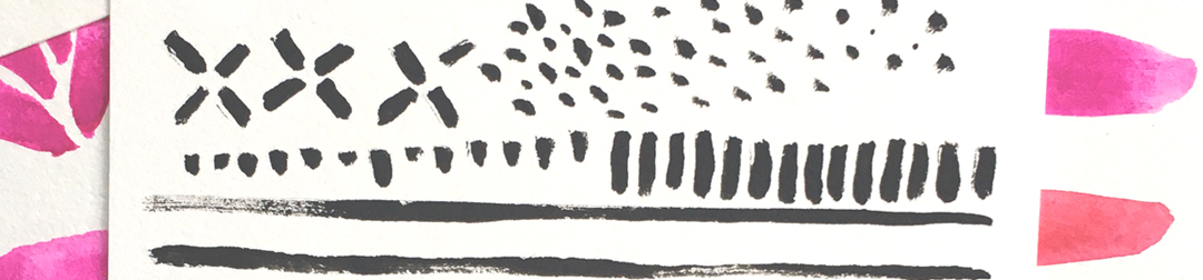 image shows loose and messy mark making practice.