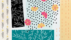image shows snippets of patterns to demonstrate surface design art