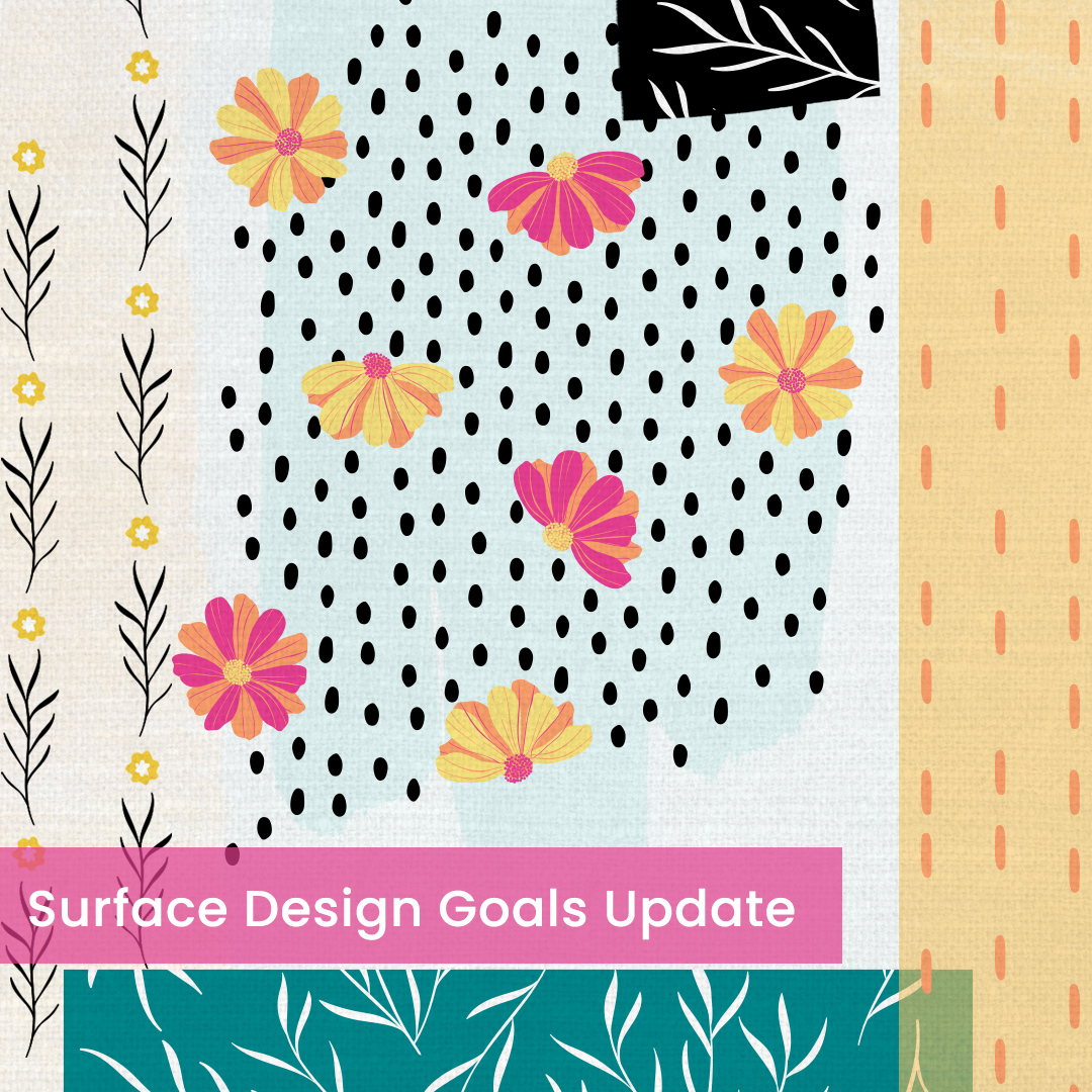image shows a collage of patterns to demonstrate surface design goal update.