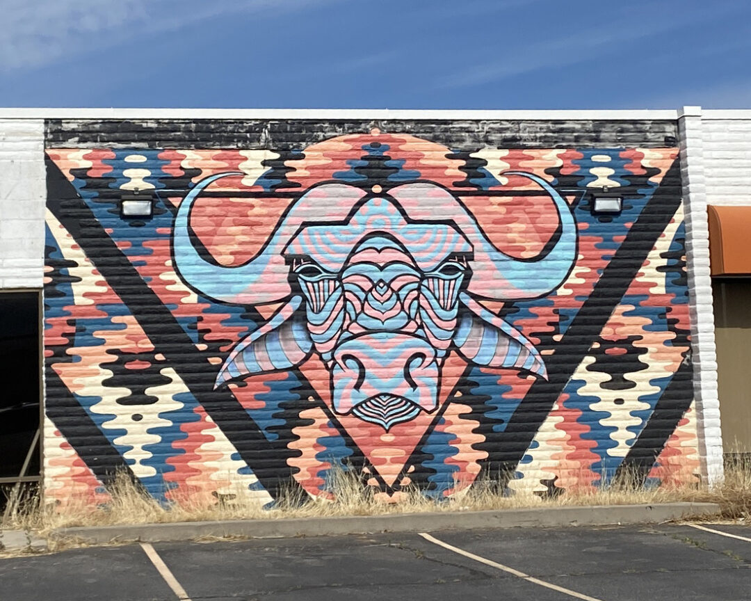 Native American style art on a South Salt Lake City mural.