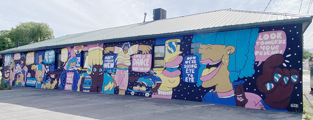 Salt Lake City mural featuring urban art story on 2100 south.