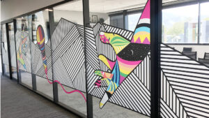 Printed murals bring walls and windows to life in corporations and organizations.